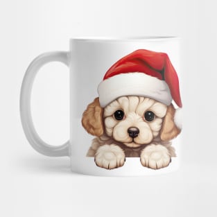 Christmas Peeking Bichon Frise Dog Mug